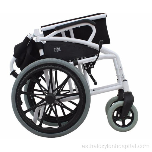 Silla de ruedas manual plegable para discapacitados de 18 pulgadas de ancho